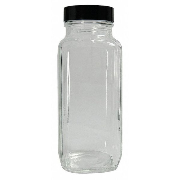Qorpak Bottle,Sfty Ctd,4 Oz,Square,Glass,PK120 GLC-01315