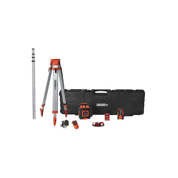 Johnson Level & Tool Rotary Laser, Rd, 100 ft, NiMH, 8-1/8 in 40-6541