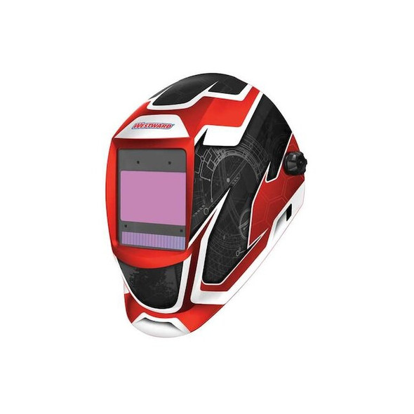 Westward Auto Dark Welding Helmet, Shade 5-8/8-13, Black/Red/White 44R235