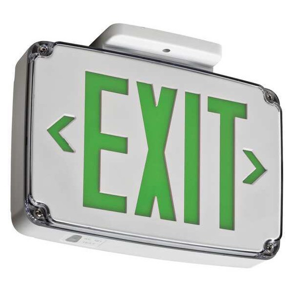 Exit Sign, White, 1 Face(s), LED, Universal Mount, Nickel Cadmium