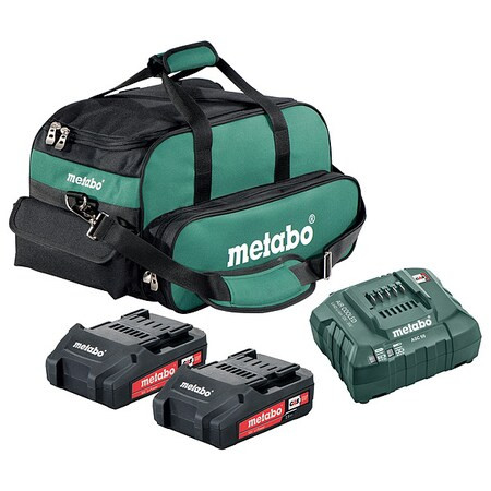 Metabo 18.0V Li-Ion Battery and Charger Kit, 2.0Ah Capacity US625596020