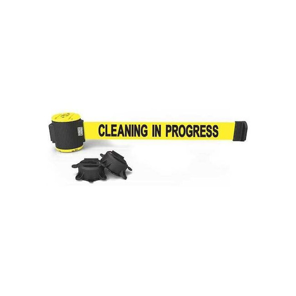 Banner Stakes Belt Barrier,Yllw,Cleaning in Progress MH5004