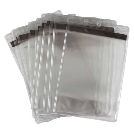 Brady Job Envelope, Vinyl, 8 1/2 in H x 5 1/2 in W, Clear, 10 PK 81770