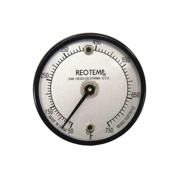 Reotemp Bimetal Thermom, 2 In Dial, 50 to 750F, Case Material: Aluminum SUR75FV2