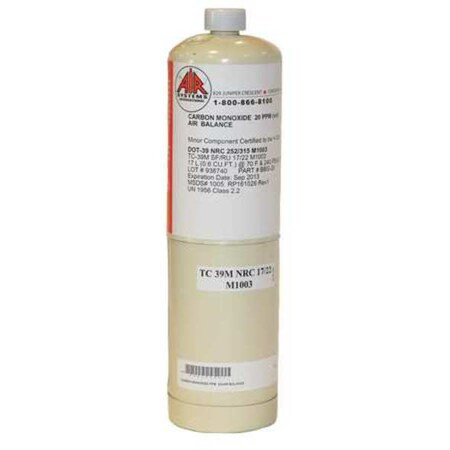 Air Systems Intl Calibration Gas Cylinder,CO,20ppm,17L BBG-20