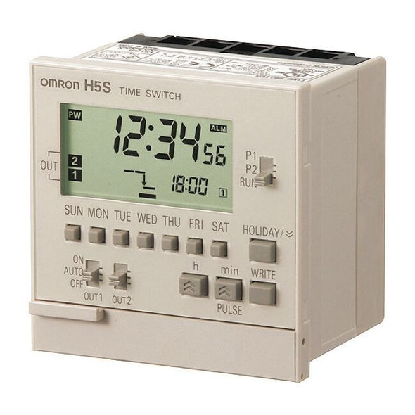Omron Electronic Timer, Light Gray, Plastic H5S-WB2