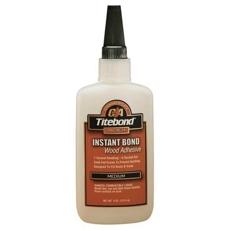 Titebond Instant Adhesive, MIL Spec A46050C Type II, Class 3, 4 oz, Clear 6212