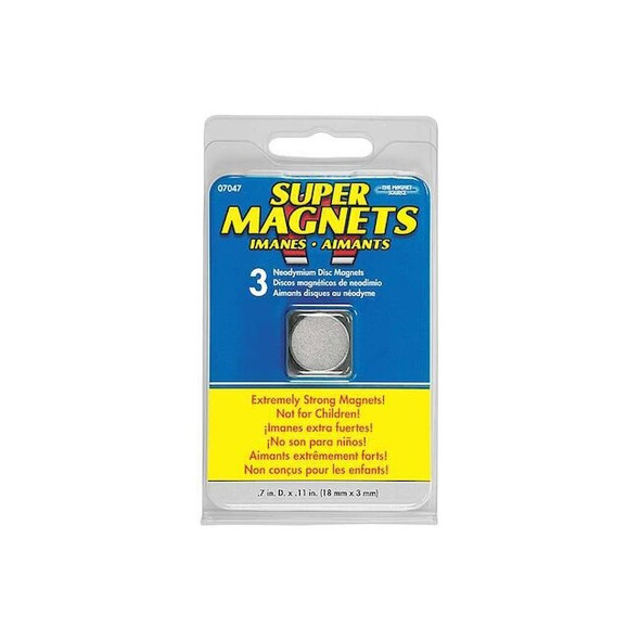 Manufacturer Varies Disc Magnet,Neodymium,6 lb. Pull,PK3 7047