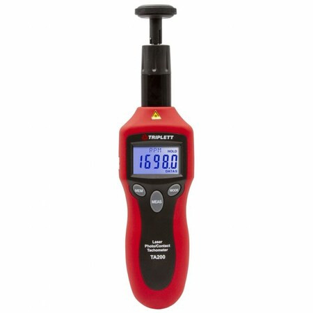 Triplett Tachometer, +/-0.05% RPM Acc, LCD TA200