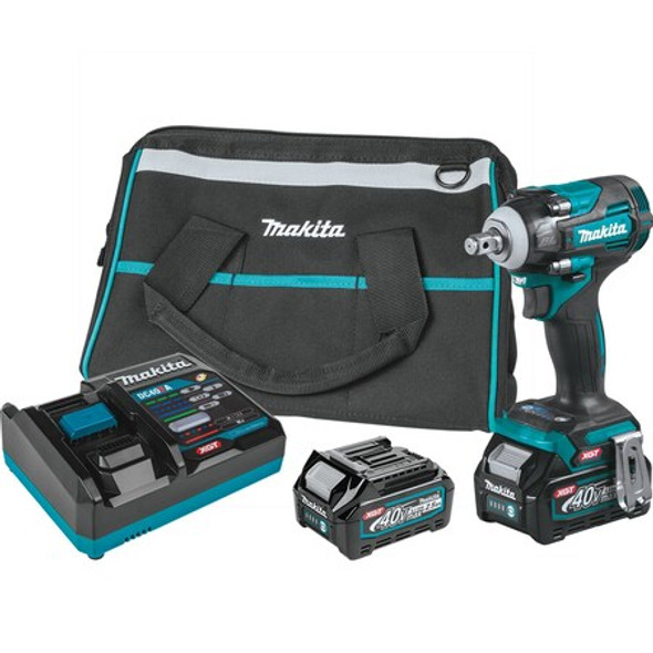 Makita Impact Wrench Kit, 40 V DC, Square GWT04D