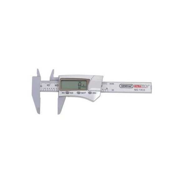 General Tools Fractional Digital Caliper,0 to 3 In 1433