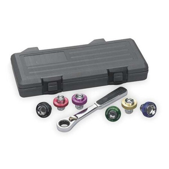 7 Piece 3/8" Drive 6 Point Magnetic Oil Drain Plug Metric Socket Set