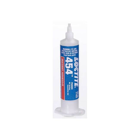 Loctite Instant Adhesive, 454 Series, Clear, 0.35 oz, Syringe 231346