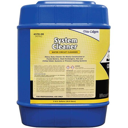Nu-Calgon Flush Solvent,5 gal,Pail,Liquid,Yellow 4370-08
