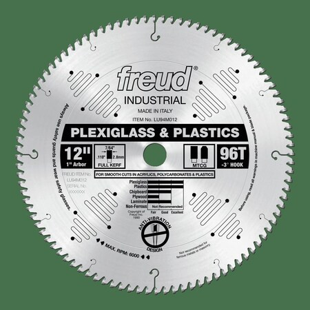 Freud CircularSawBlade,Carbide,Dia:12 LU94M012