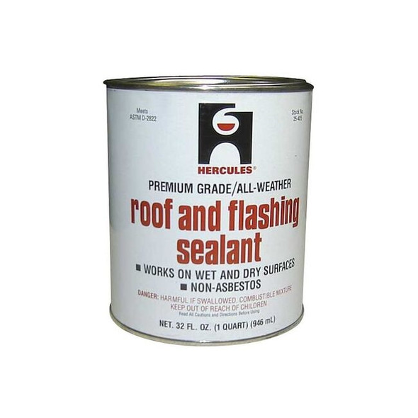 Hercules Roof Flashing Sealant,Black,1 Qt 25405