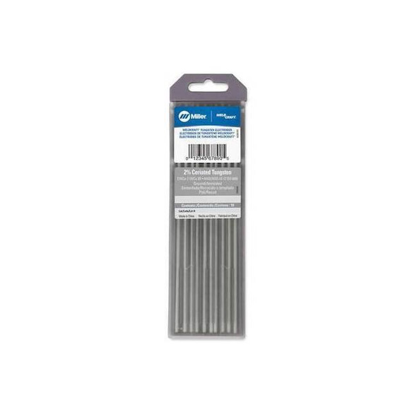 Miller Electric WELDCRAFT Gray Tungsten Electrode,PK10 WC018X7
