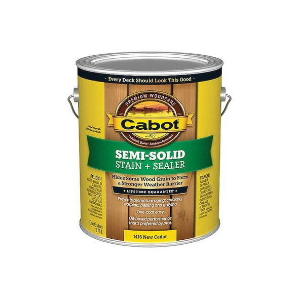 Cabot Semi Solid DeckStainNew Cedar,Flat,1gal 140.0001416.007