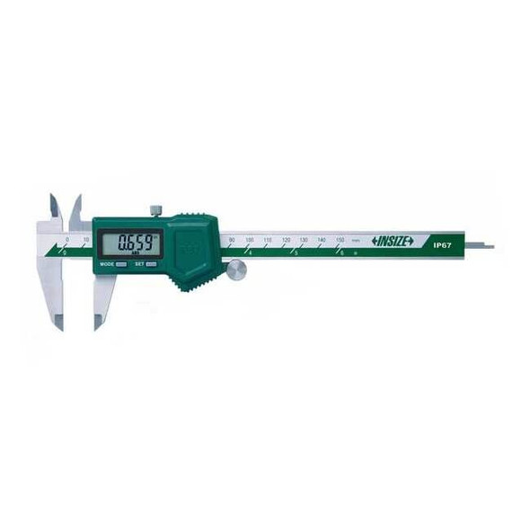 Insize Digital Caliper,SS,0-6"/0-150mm Range 1118-150B