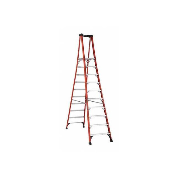 12 ft 0.33 ft Fiberglass Platform Stepladder, 375 lb Capacity