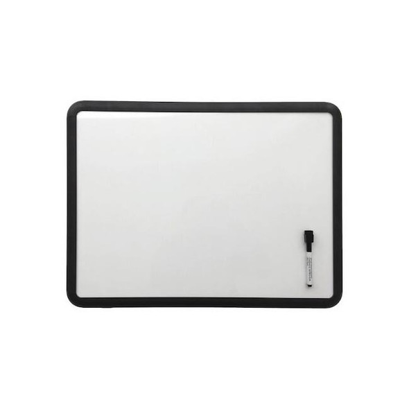 Dry Erase Board, Steel, 24 in, 36 in, Aluminum Frame, White, Gloss