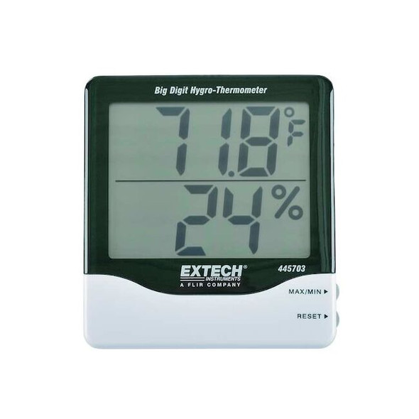 Extech Indoor Digital Hygrometer, 14 to 140 F, Depth: 4/5 in 445703