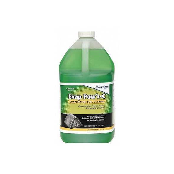 Nu-Calgon Evap Pow'r-C Evaporator Coil Cleaner, Liquid, Green, 1 gal Jug 4168-08