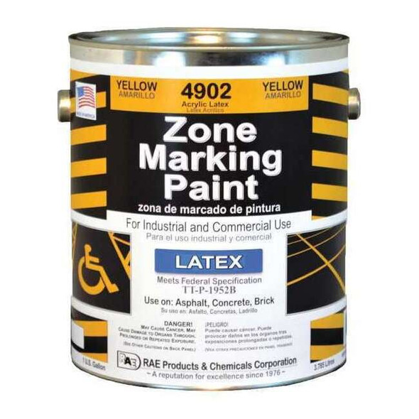 Rae Traffic Zone Marking Paint, 1 gal., Yellow, Latex Acrylic -Based 4902-01