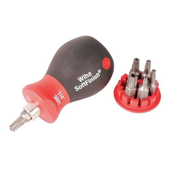 Wiha DriverBitSet,7pcs,Steel,Shank:1/4" 38047