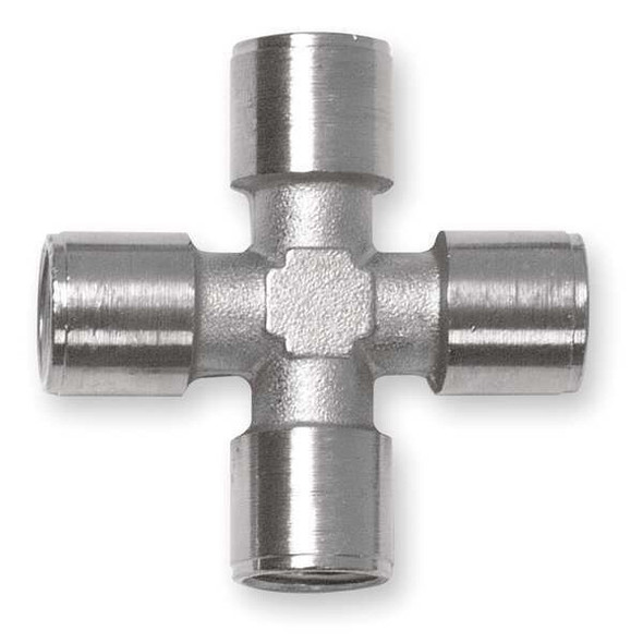 Cross Nickel Plated Brass Cross, 1/4 in Female NPT X 1/4 in Female NPT