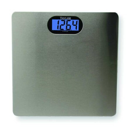 Taylor LCD Bath Scale, 180kg/400 lb. Cap., 0.09kg/0.2 lb. Graduations 74074102