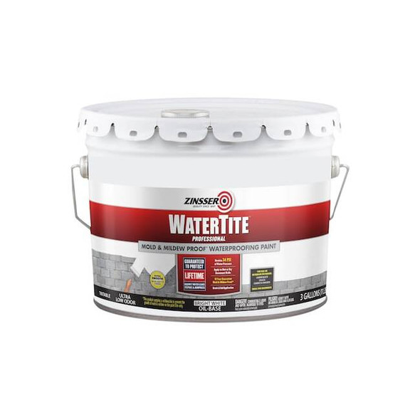 Zinsser Interior/Exterior Paint, Eggshell, Oil Base, Bright White, 3 gal 5003