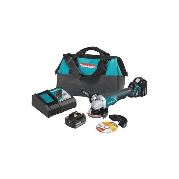 Makita 18V LXT BL 4-1/2 in / 5" Cut-Off/Angle Grinder Kit, Paddle (5.0Ah) XAG11T