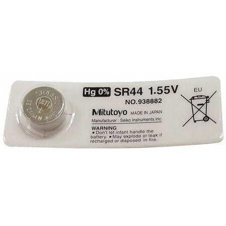 Mitutoyo SR44 Button Cell Battery, 1.55 V 938882
