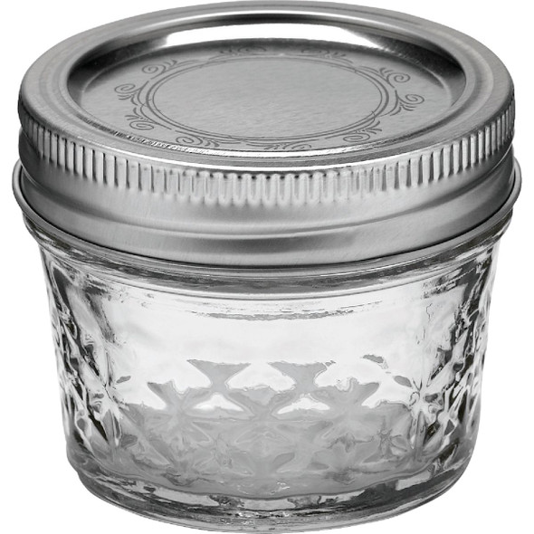 Ball 4 Oz Quilted Crystal Jelly Jar, (12-Count)