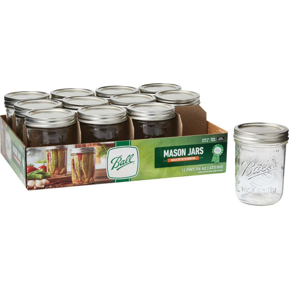 Ball 16 Oz Wide Mouth Mason Jar (12-Count) 66000ZFP
