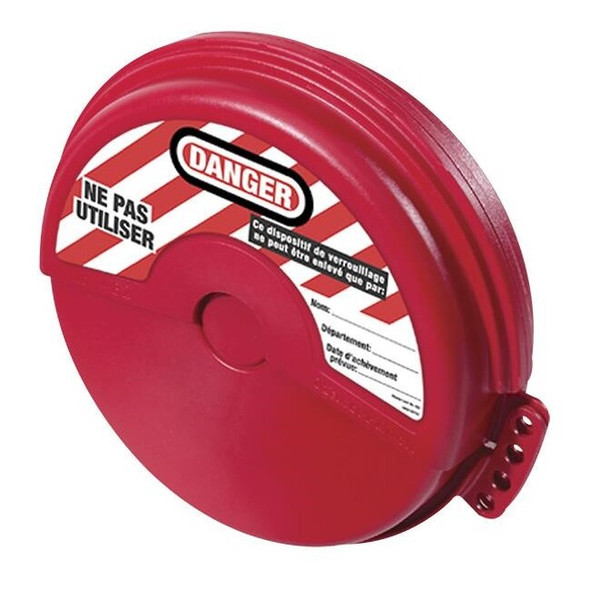 Master Lock® Rotating Gate Valve Lockout, 4"–6 1/2" Dia, Red, 1/Each