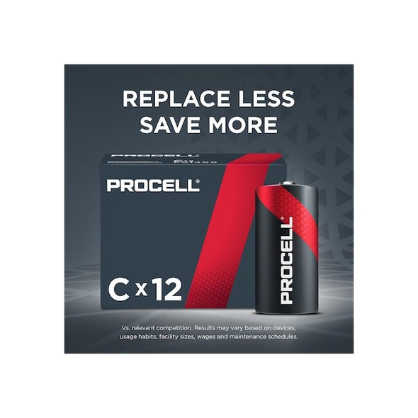 Duracell Procell Constant C Alkaline Battery, 1.5V DC, PK12 PC1400