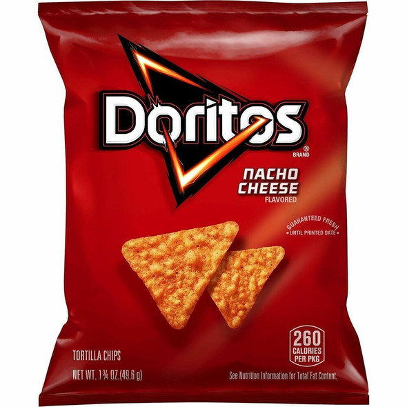 Doritos Nacho Cheese Tortilla Chips - Nacho Cheese - 1.75 oz - 64 / Carton