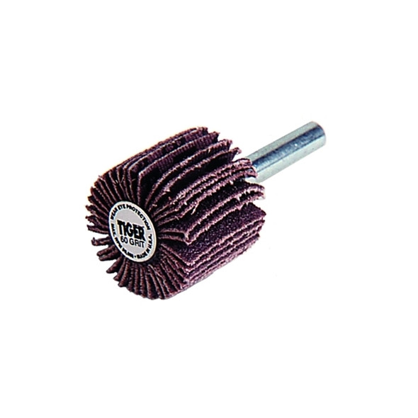Tiger Mounted Flap Wheels, 2 1/2 in, 80 Grit, 23000 rpm Pack of 10