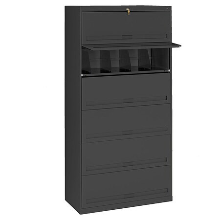 Tennsco 36" W 6 Drawer Lateral File Cabinet, Black,  Letter/Legal FS361LBK