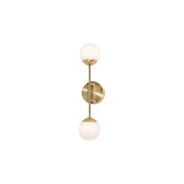 Afx Pearl2LightLEDSconce,SatinBrass,4in PRLS0418L30D1SB