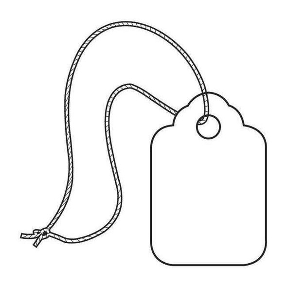 Merchandise Tags, Pre-Strung, 1 11" x 2 3/4", White, PK1000