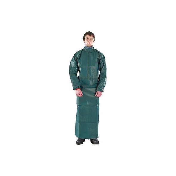 Apron, Chemical Laminate M4000, Welded, 101 g/sq m, 61 in, Green, 2XL, 20 PK