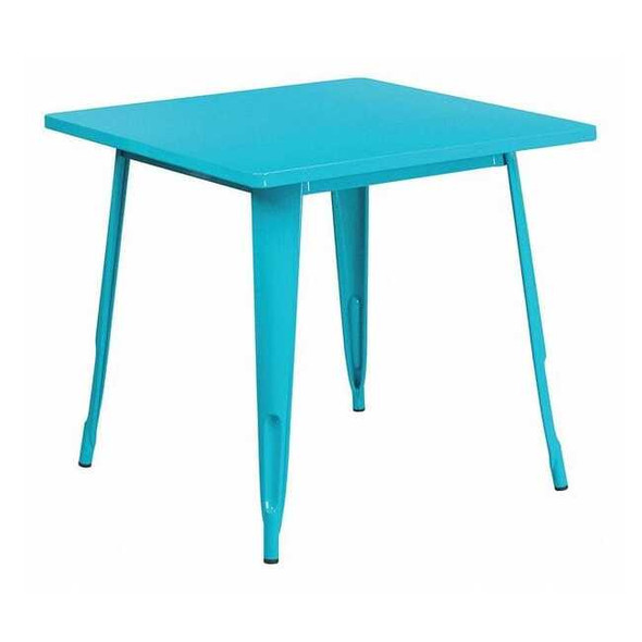 Flash Furniture Teal-Blue Metal Table,31.5SQ ET-CT002-1-CB-GG