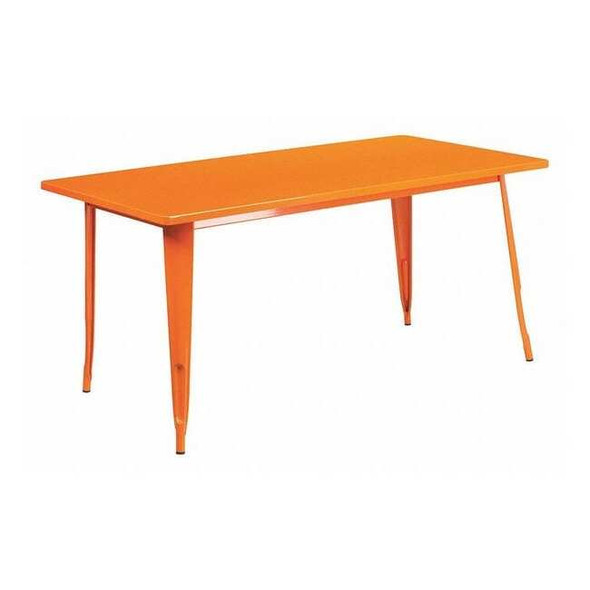 Flash Furniture Rectangle 31.5" W, 63" L, 29.5" H, Metal, Orange ET-CT005-OR-GG