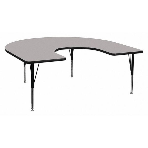 Flash Furniture Horseshoe Activity Table, Laminate, Grey XU-A6066-HRSE-GY-T-P-GG
