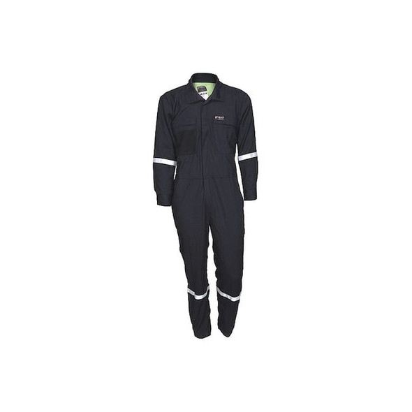 Coverall, 8.9 cal/sq cm ATPV, L, 32 in Inseam, FR Inherent Blend, Zipper