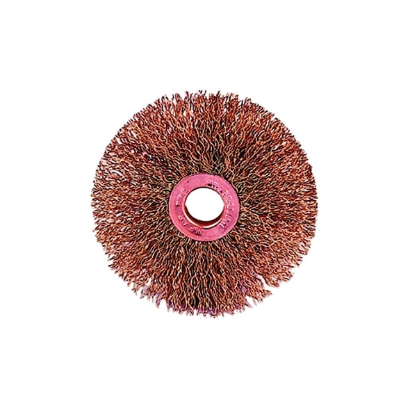 Non Sparking Wire Wheel, 3 in D x 5/8 in W, .014 in Brass Wire, 20,000 rpm Pack of 10