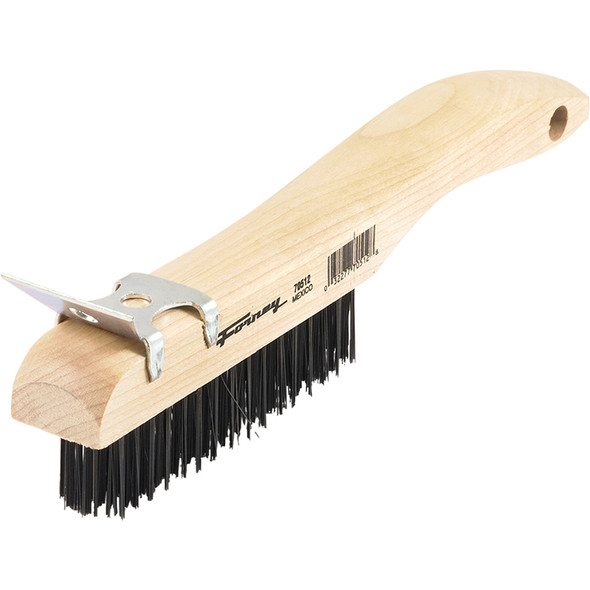Scratch Brush with Scraper, Carbon, 4 x 16 Rows 70512